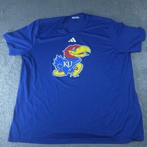 Kansas Jayhawks Shirt Mens 3XL Blue NCAA Basketball Adidas Team Issued